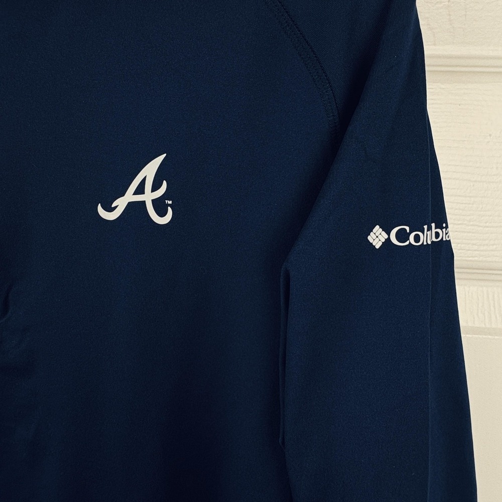 Columbia Golf Atlanta Braves Womens XL Quarter Zip Pullover Navy MLB NEW - Picture 4 of 11